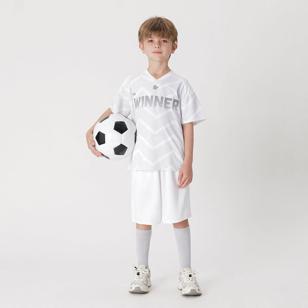 Boys Elastic Letter Striped Functional Sport Short Sleeve Two-Piece Set 240792 - MARC&JANIE