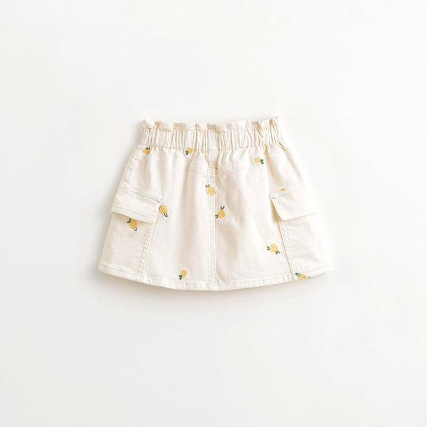 MARC&JANIE Girls Lace Waist Embroidered Denim Skirt Halter Skirt Kids Skirt for Spring 240055 - MARC&JANIE