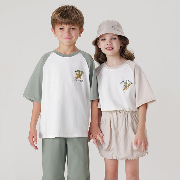 MARC&JANIE City Outdoor Style Boys Antimicrobial Short-sleeved T-shirt Children's Tops for Summer 240581 - MARC&JANIE