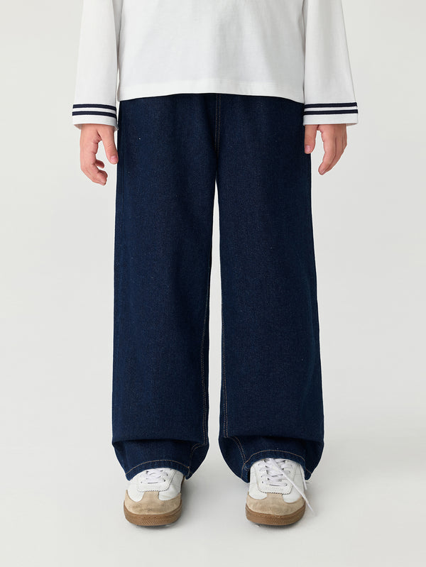 MARC & JANIE Unisex Kids Crisp Structured Straight Denim Pants 551383