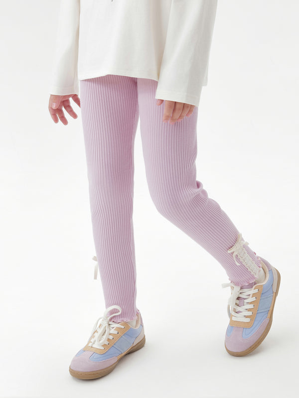 MARC & JANIE Kids Girl Lace Bow Stretch Leggings Bottoms 551508