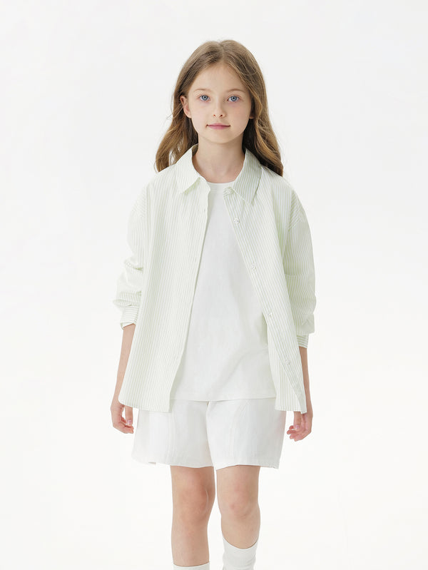 MARC & JANIE Kids Girl Striped Lapel Shirt 250178