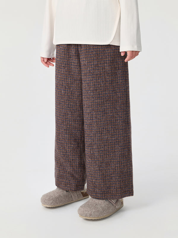 MARC & JANIE Kids Girl Wool Houndstooth Quilted Wide-Leg Pants 551667