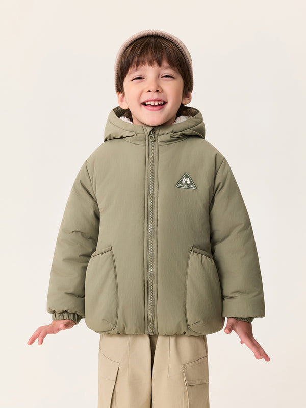MARC & JANIE Toddler Kids Boy Fleece-Lined Lightweight Outdoor Quilted Hooded Jacket 551783