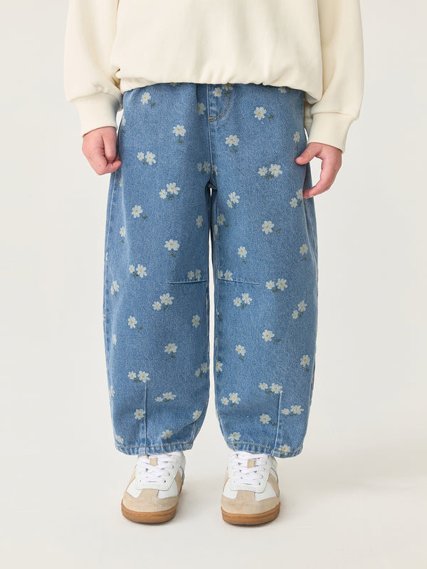 MARC & JANIE Toddler Girl Fresh Floral Denim Carrot Pants 551526