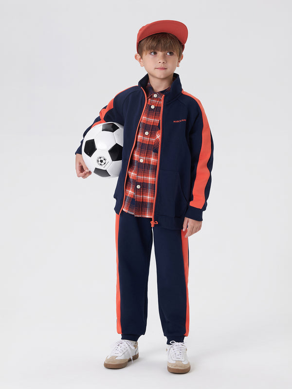 MARC & JANIE Unisex Toddler Kids Color Block Stitching Sports Sweatshirt Sets 231303