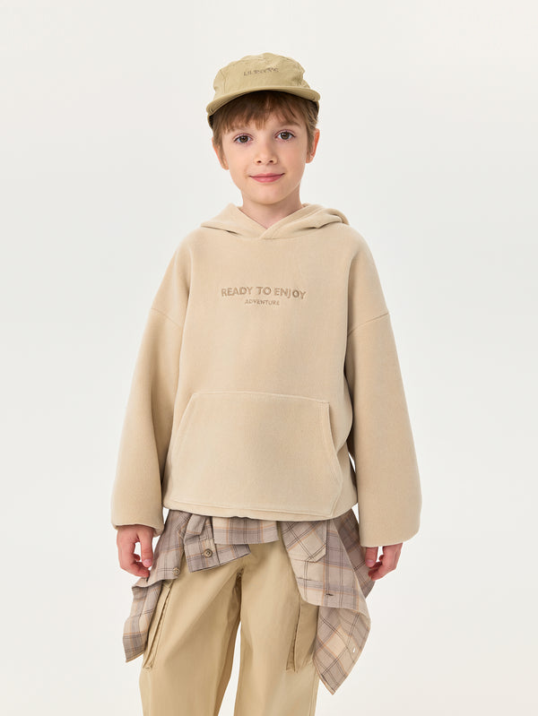 MARC & JANIE Unisex Kids Double-Sided Sherpa Fleece Lined Hoodie Warm Pullover Sweatshirt for Winter 551375