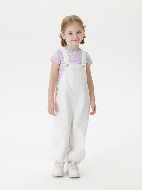 MARC & JANIE Toddler Girl Adjustable Strap Heart Denim Overalls 551525