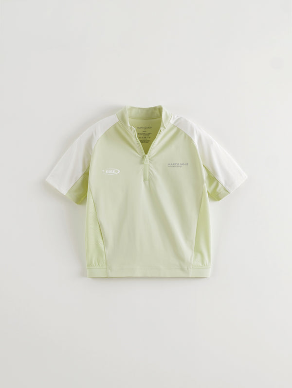 MARC & JANIE Girls UPF100+ Cooling Mesh Panels Half-Zip Sport Tee 550388