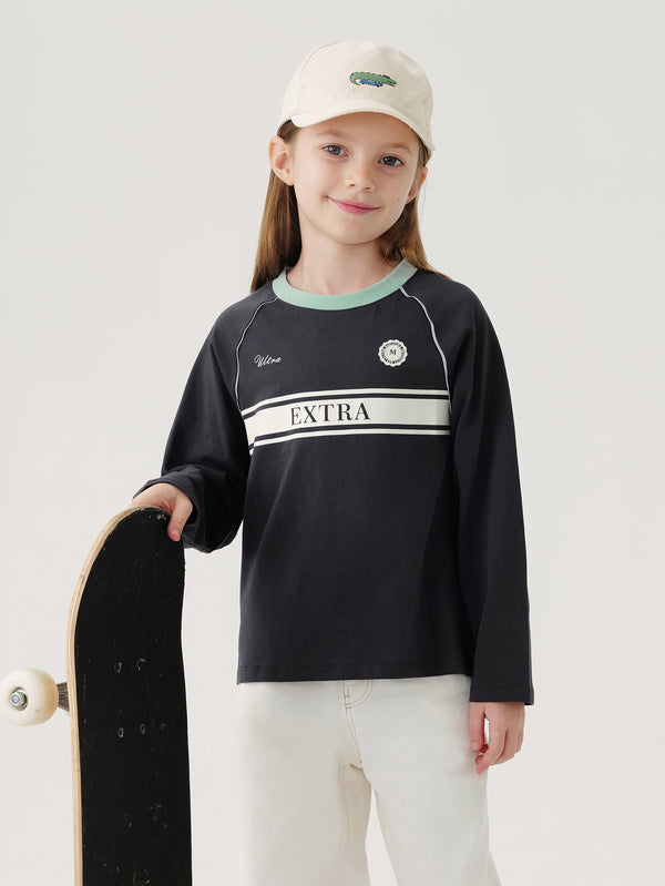 MARC & JANIE Toddler Kids Girl Sports Raglan T-shirts 241279