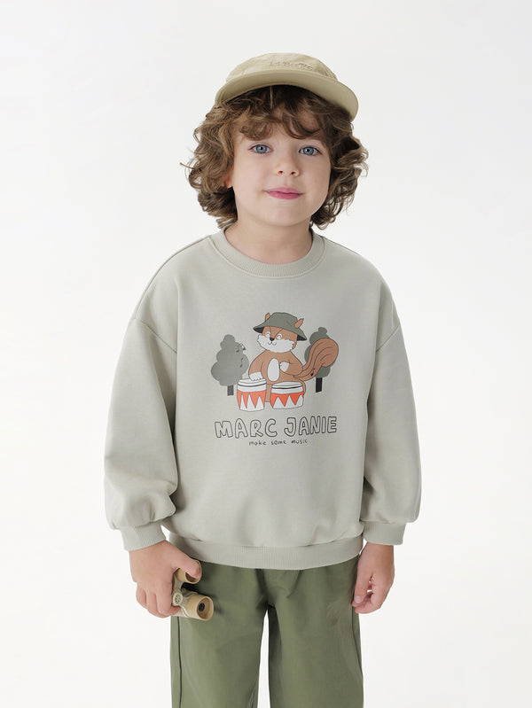 MARC & JANIE Toddler Boy Soft Squirrel Print Cotton Sweatshirt Top 551127