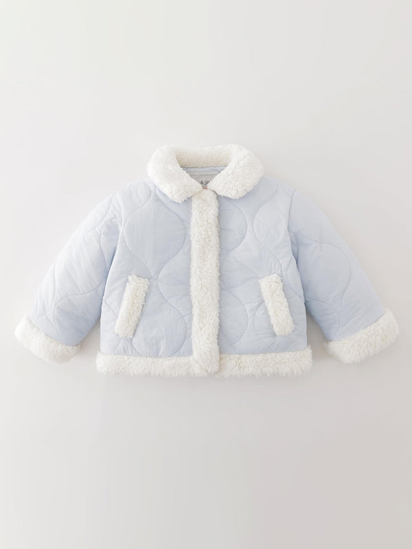 MARC & JANIE Toddler Girl Faux Fur Patchwork Quilted Jacket 551760