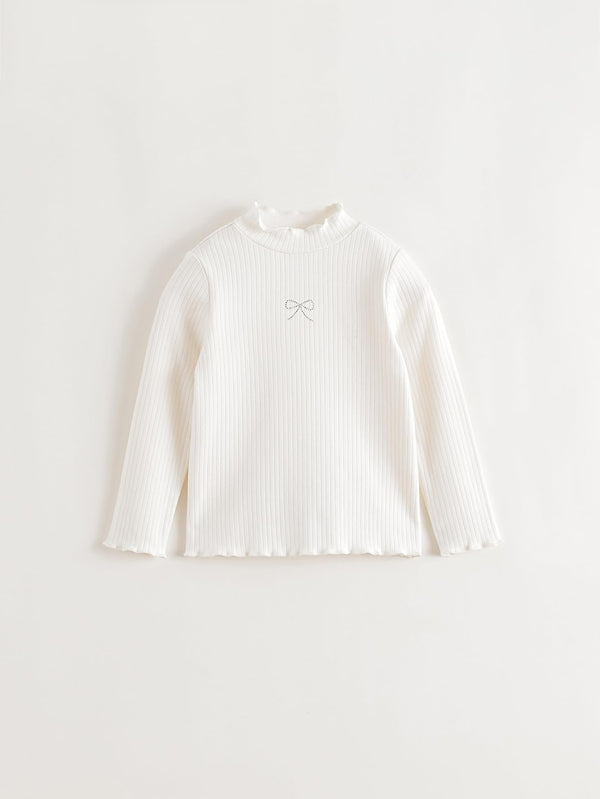 MARC & JANIE Toddler Kids Girl Thermal Fleece Bow Lace Shirt 551201