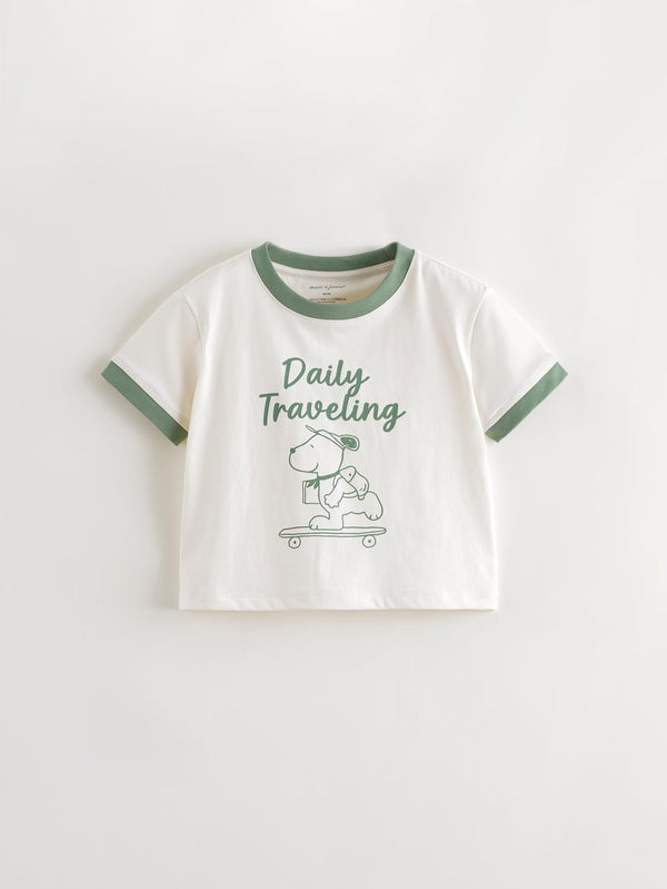MARC & JANIE Boys Cooling Puppy Printed Short Sleeve T-Shirt 550666