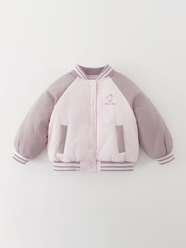 MARC & JANIE Toddler Girl Ballet Colorblock Quilted Baseball Jacket 551568