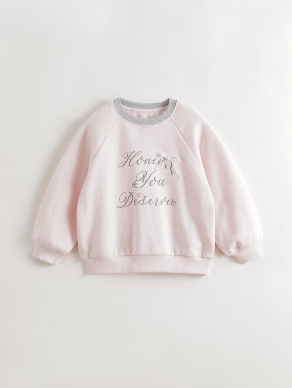 MARC & JANIE Kids Girl Bowknot Letter Sweatshirt 551202