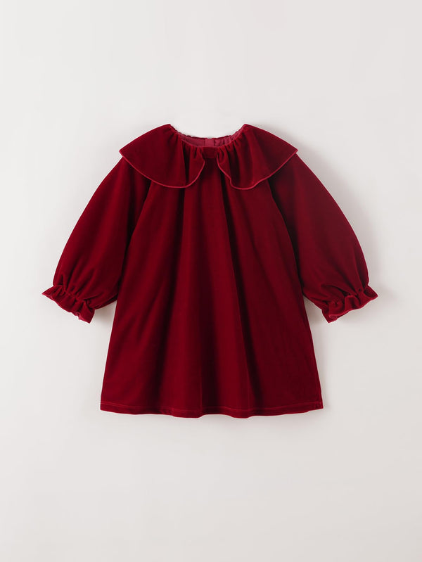 MARC & JANIE Toddler Girl Velvet Bow Collar Dress 551593