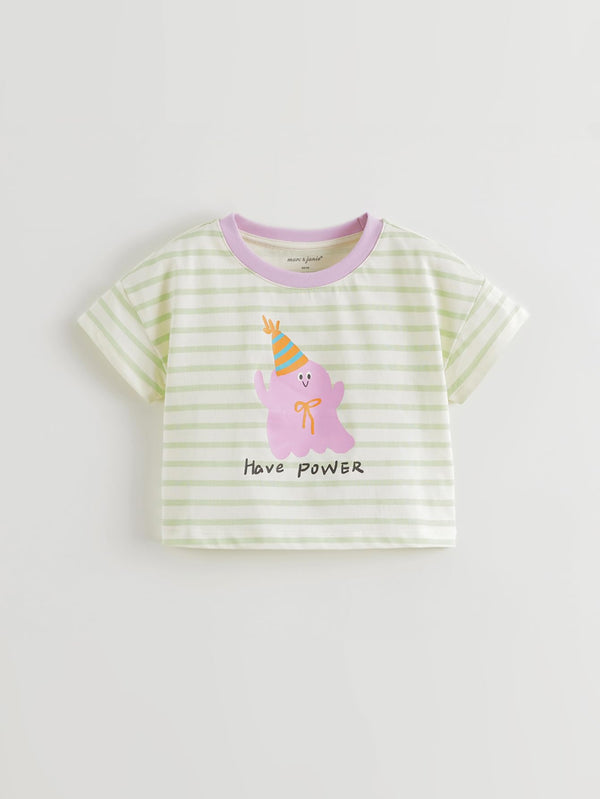 MARC & JANIE Girls Cooling Cartoon Stripe Tee 550769