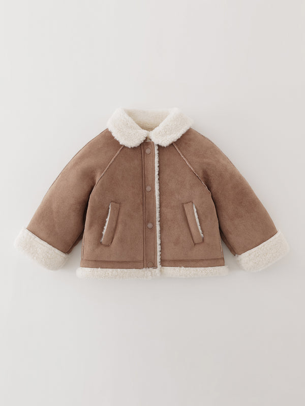 MARC & JANIE Toddler Girl Vintage Faux Shearling Suede Jacket 551580