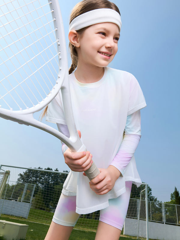 MARC & JANIE Kids Girl Cooling Sun Protection Mock Two-Piece T-Shirt 550313