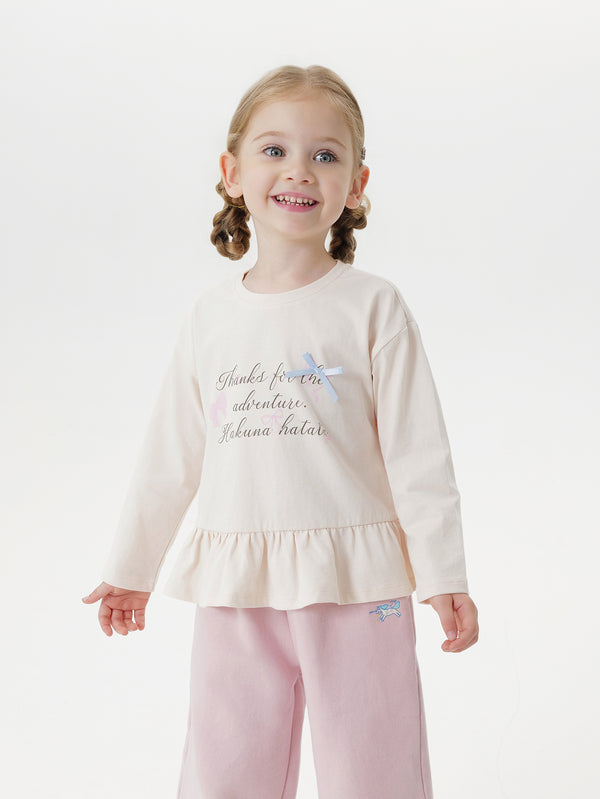 MARC & JANIE Toddler Girl Bow Letter Print T-Shirt Top 551193