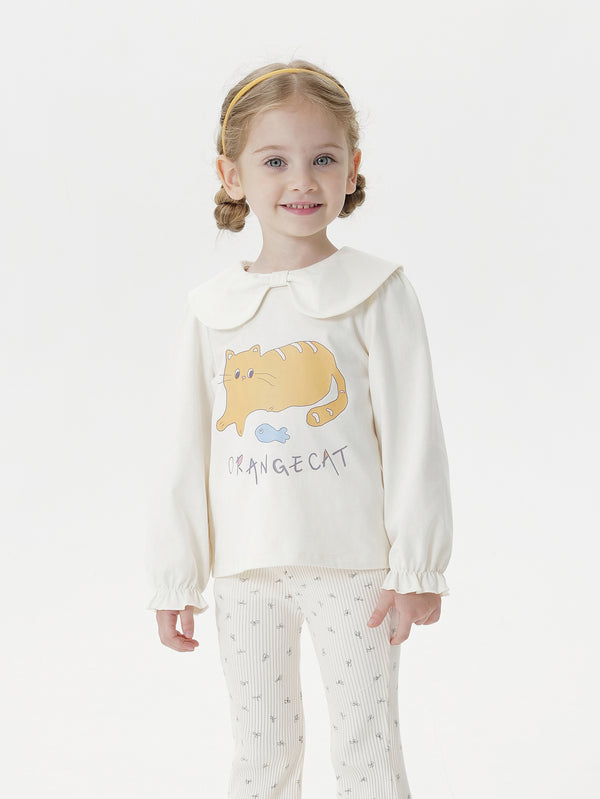 MARC & JANIE Toddler Girl Cotton Cat Print T-Shirt Top 551216