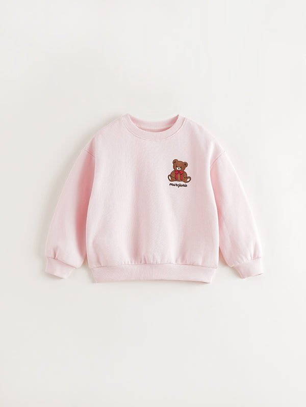 MARC & JANIE Kids Girl Cozy Bear Soft Sweatshirt 551203