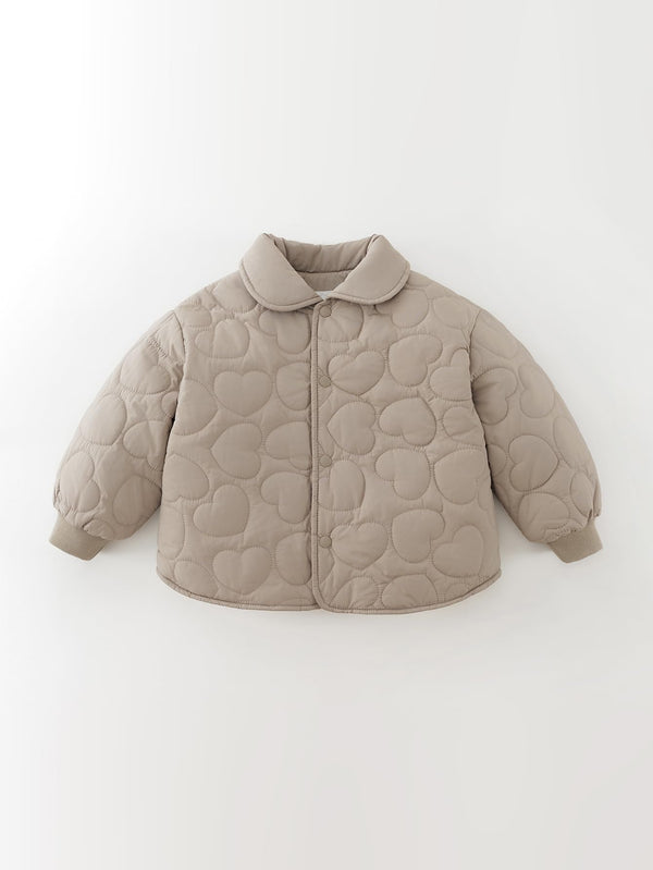 MARC & JANIE Toddler Girl Heart Quilted Fleece Collar Jacket 551598