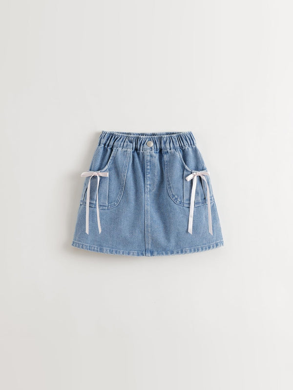 MARC & JANIE Kids Girl Bowknot Cotton Denim Dress 551387