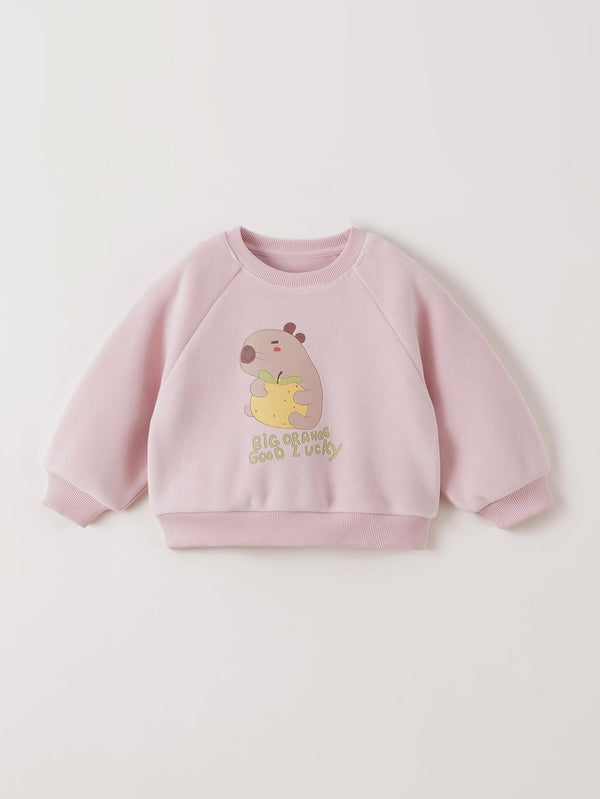 MARC & JANIE Toddler Girl Thermal Fleece Crewneck Sweatshirt 551619