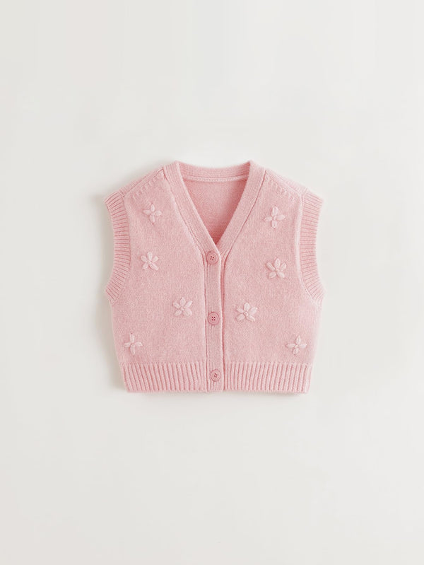 MARC & JANIE Toddler Girl Floral Soft Knit Vest 551870