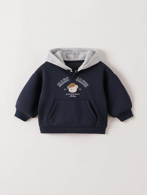 MARC & JANIE Toddler Boy Vintage Bear Fleece Hooded Sweatshirt 551161