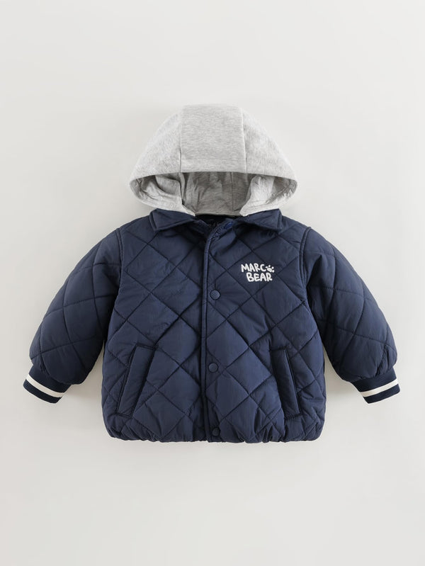 MARC & JANIE Toddler Boy Water Repellent Two Tone Hooded Padded Jacket 551359