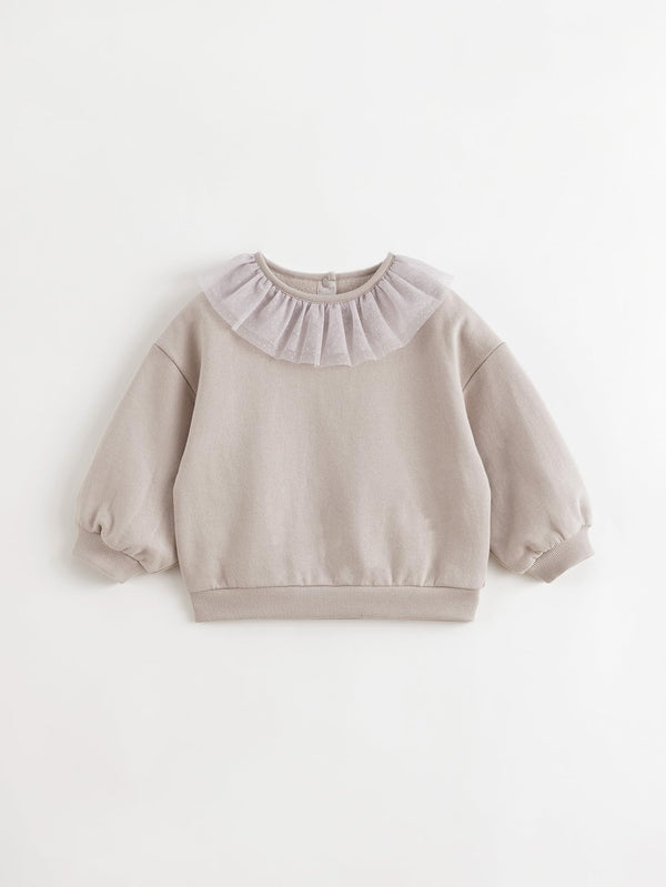 MARC & JANIE Toddler Girl Mesh Neck Loose Sweatshirt 241093