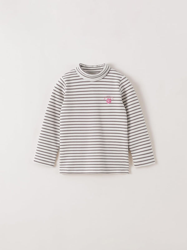 MARC & JANIE Kids Girl Thermal Fleece Stripe Turtleneck Shirt 551225