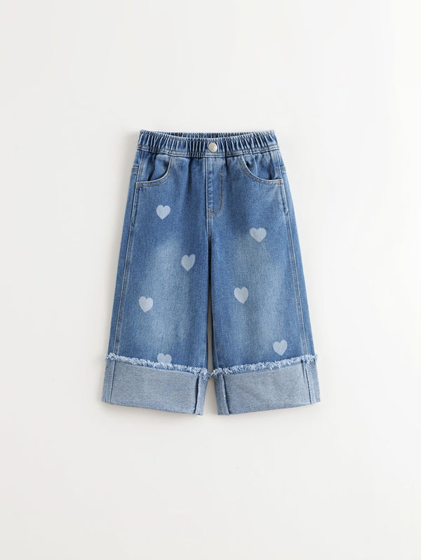MARC & JANIE Toddler Girl Cuffed Heart Straight Pants 551527