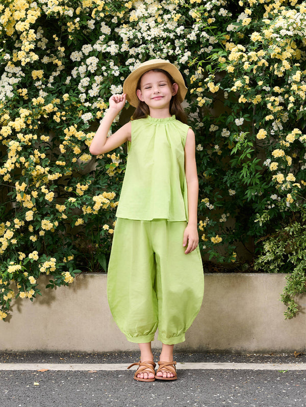 MARC & JANIE Toddler Kids Girl Lace Collar Linen Set 240855