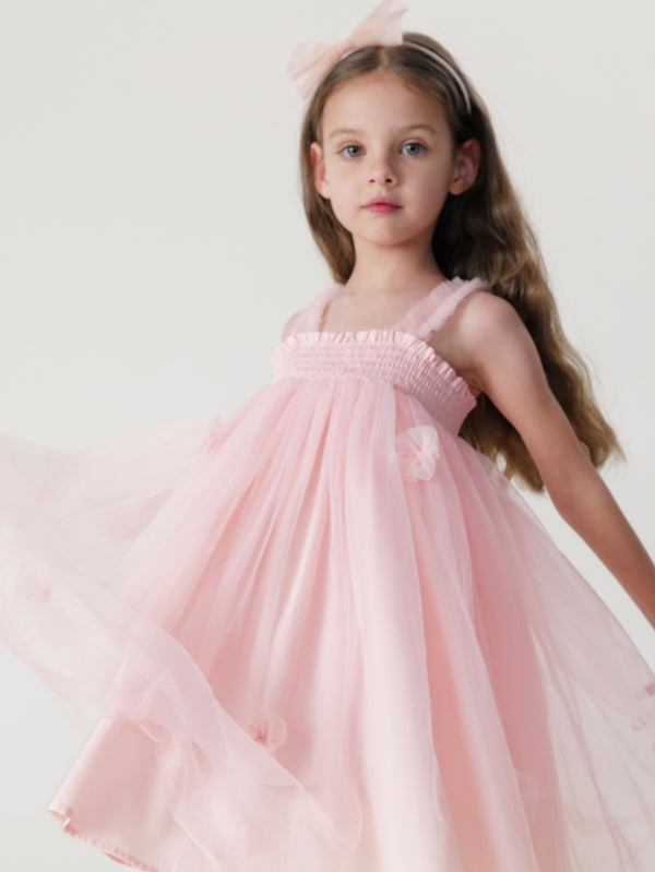 MARC & JANIE Toddler Girl Sweet 3D Flower Spaghetti Strap Mesh Dress 240650