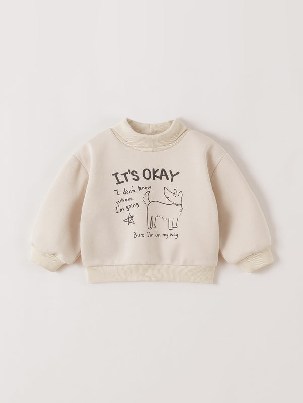 MARC & JANIE Toddler Boy Fleece-Lined Puppy Graphic High Neck Pullover Sweatshirt 551159