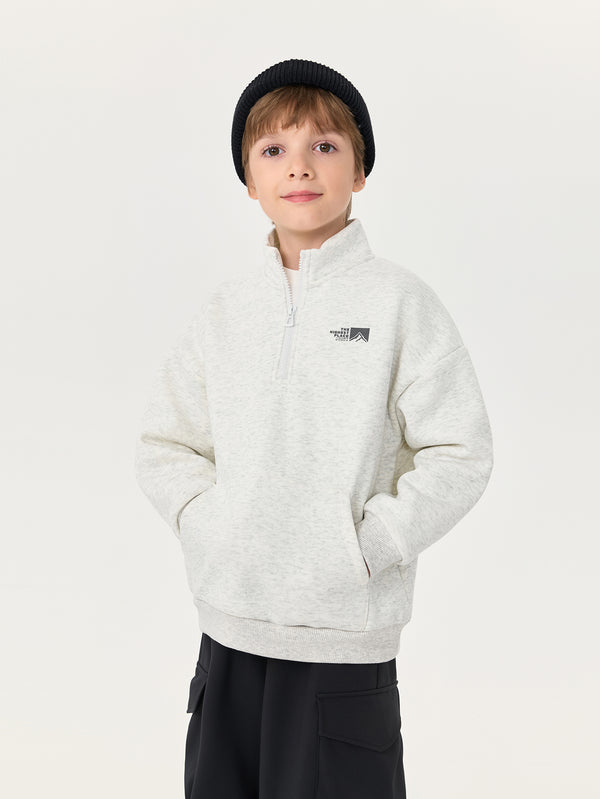MARC & JANIE Unisex Kids Mock Neck Fleece Warm Outdoor Pullover Sweatshirt 551168