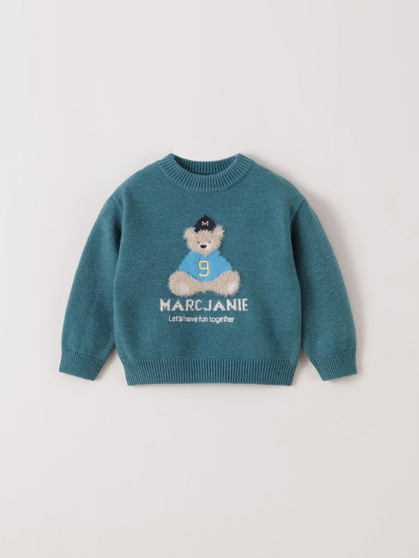 MARC & JANIE Toddler Boy Ski Bear Soft Knit Sweater 551850