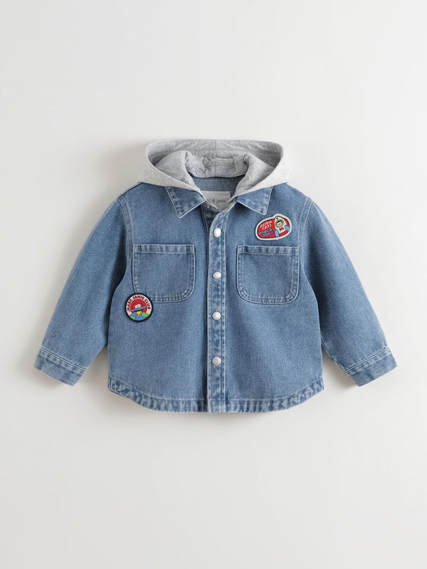 MARC & JANIE Toddler Boy Detachable Hood Denim Jacket Outerwear 551367