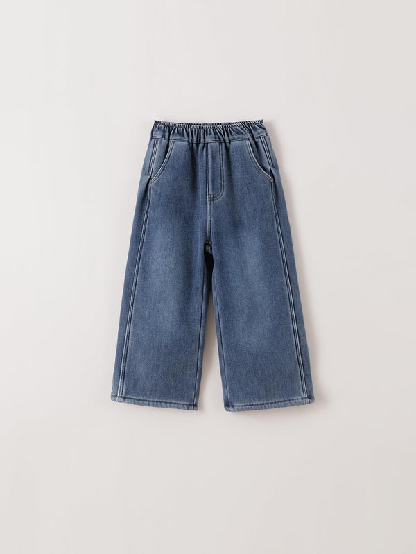 MARC & JANIE Kids Girl Fleece Lined Wide Leg Jeans 551388