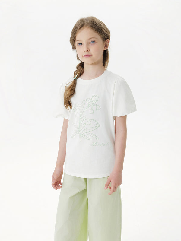 MARC & JANIE Toddler Kids Girl Valley Bubble Sleeve T-shirt 240566