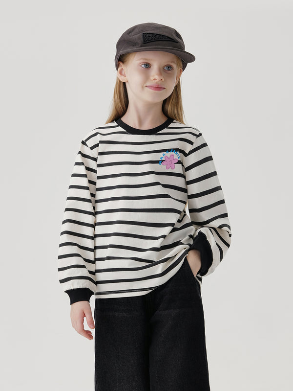 MARC & JANIE Toddler Girl Crew Neck Striped T-Shirts Printed Tops 240969