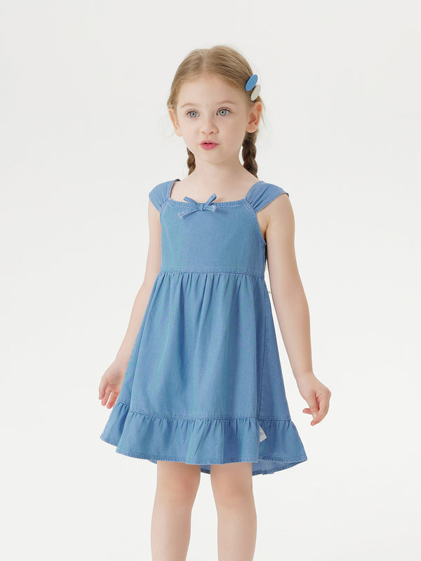 MARC & JANIE Kids Girl Cool UPF50+ Sun Protection Lyocell Denim Sundress 550830