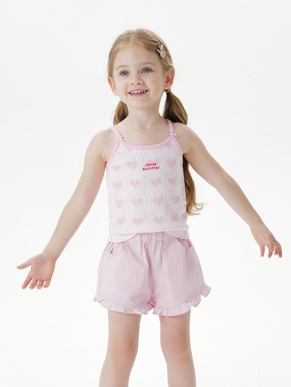MARC & JANIE Kids Girl Heart Floral Sweet Bow Tank Top 550712