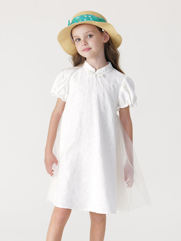 MARC & JANIE Girls Chinese Style Jacquard Loose A-Line Cheongsam Dress 250002