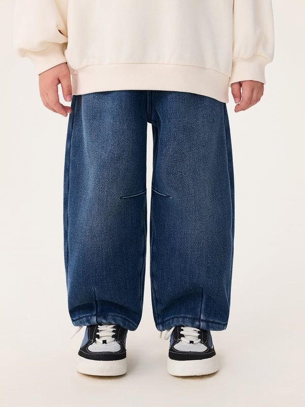 MARC & JANIE Unisex Toddler Warm Fleece-Lined Denim Carrot Trousers Pants 551520