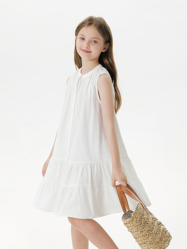 MARC & JANIE Kids Girl Sweet Leaf Ruffle Sleeveless Dress 250010